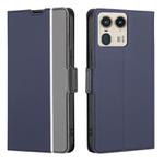 For Motorola Edge 50 Ultra Twill Texture Side Button Leather Phone Case(Blue)
