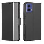 For Motorola Moto G85 5G Twill Texture Side Button Leather Phone Case(Black)