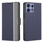 For Motorola Edge 50 Pro 5G Twill Texture Side Button Leather Phone Case(Blue)