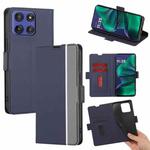 For Motorola Moto G Stylus 5G 2025 Twill Texture Side Button Leather Phone Case(Blue)