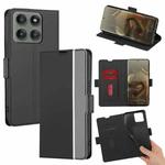 For Motorola Edge 60 Pro 5G Twill Texture Side Button Leather Phone Case(Black)