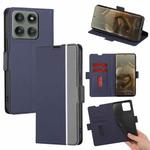 For Motorola Edge 60 Pro 5G Twill Texture Side Button Leather Phone Case(Blue)