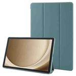 For Samsung Galaxy Tab A9+ Tri-fold Holder Flip Horizontal Flip TPU Leather Tablet Case(Dark Green)