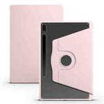 For Samsung Galaxy Tab S10+ / S9+ Acrylic 360 Degree Rotation Holder Tablet Leather Case(Sand Pink)