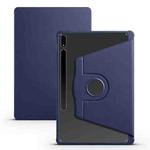 For Samsung Galaxy Tab S10+ / S9+ Acrylic 360 Degree Rotation Holder Tablet Leather Case(Dark Blue)