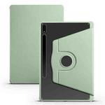 For Samsung Galaxy Tab S10+ / S9+ Acrylic 360 Degree Rotation Holder Tablet Leather Case(Matcha Green)