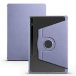 For Samsung Galaxy Tab S10+ / S9+ Acrylic 360 Degree Rotation Holder Tablet Leather Case(Lavender Purple)