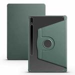 For Samsung Galaxy Tab S10+ / S9+ Acrylic 360 Degree Rotation Holder Tablet Leather Case(Dark Green)