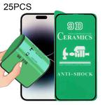 For iPhone 14 Pro Max 25pcs 9D Full Screen Full Glue Ceramic Film