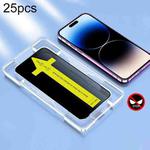 For iPhone 14 Pro 25pcs Anti-peeping Fast Attach Dust-proof Anti-static Tempered Glass Film