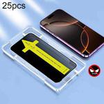 For iPhone 16 Pro 25pcs Anti-peeping Fast Attach Dust-proof Anti-static Tempered Glass Film