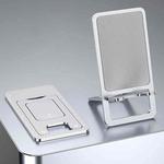 029 Desktop Portable Folding Aluminum Alloy Phone Holder(Silver)