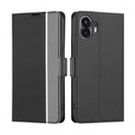 For Nothing Phone 2 Twill Texture Side Button Leather Phone Case(Black)