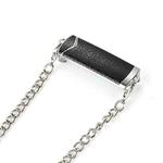 Adjustable Crossbody Chain Metal Phone Holder Lanyard Clip(Silver Black)