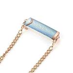 Adjustable Crossbody Chain Metal Phone Holder Lanyard Clip(Gold Blue)