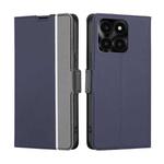 For Honor X6a 4G Twill Texture Side Button Leather Phone Case(Blue)