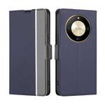 For Honor X50 5G Twill Texture Side Button Leather Phone Case(Blue)