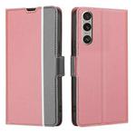 For Sony Xperia 1 VI Twill Texture Side Button Leather Phone Case(Pink)