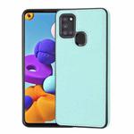 For Samsung Galaxy A21s Litchi Pattern Stitched Side-mounted Phone Case(Mint Green)