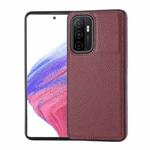 For Samsung Galaxy A52/A52s 5G Litchi Pattern Stitched Side-mounted Phone Case(Dark Red)