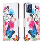 For Motorola Moto G Play 2024 Colored Drawing Pattern Leather Phone Case(Butterflies)