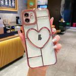 For iPhone 12 Electroplating 3D Love TPU Phone Case(Rose Gold)