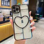 For iPhone 11 Pro Max Electroplating 3D Love TPU Phone Case(Black)