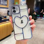 For iPhone 11 Electroplating 3D Love TPU Phone Case(Sierra Blue)