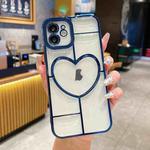 For iPhone 11 Electroplating 3D Love TPU Phone Case(Dark Blue)