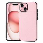 For iPhone 14 Plus/15 Plus Litchi Pattern Stitched Side-mounted Phone Case(Pink)