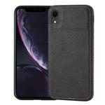 For iPhone XR Litchi Pattern Stitched Side-mounted Phone Case(Black)