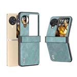 For OPPO Find N3 Flip ABEEL Hinge PU Leather Black Edge Phone Case(Light Blue)