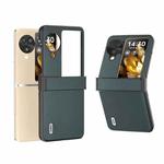 For OPPO Find N3 Flip ABEEL Hinge Genuine Leather Elegant Black Edge Phone Case(Green)