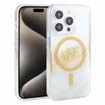 For iPhone 15 Pro DFANS DESIGN Magsafe Magnetic Starlight Shining Phone Case(Gold Foil Marble)
