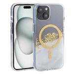 For iPhone 15 DFANS DESIGN Magsafe Magnetic Starlight Shining Phone Case(Gold Foil Marble)
