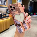 For iPhone 12 Pro Electroplating 3D Hollow Love TPU Phone Case(Rose Gold)