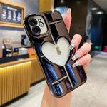 For iPhone 11 Electroplating 3D Hollow Love TPU Phone Case(Black)