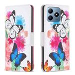 For Realme C61 / C63 Colored Drawing Pattern Leather Phone Case(Butterflies)