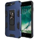 For iPhone 8 Plus & 7 Plus Armor Shockproof TPU + PC Magnetic Protective Case with Invisible Holder(Blue)