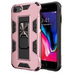 For iPhone SE 2022 / SE 2020 /  8 / 7 Armor Shockproof TPU + PC Magnetic Protective Case with Invisible Holder(Rose Gold)