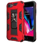 For iPhone SE 2022 / SE 2020 /  8 / 7 Armor Shockproof TPU + PC Magnetic Protective Case with Invisible Holder(Red)