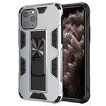 For iPhone 11 Pro Armor Shockproof TPU + PC Magnetic Protective Case with Invisible Holder(Silver)