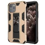 For iPhone 11 Pro Armor Shockproof TPU + PC Magnetic Protective Case with Invisible Holder(Gold)