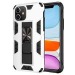 For iPhone 11 Armor Shockproof TPU + PC Magnetic Protective Case with Invisible Holder(White)