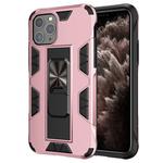 For iPhone 11 Pro Max Armor Shockproof TPU + PC Magnetic Protective Case with Invisible Holder(Rose Gold)