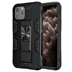 For iPhone 11 Pro Max Armor Shockproof TPU + PC Magnetic Protective Case with Invisible Holder(Black)