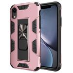 For iPhone XR Armor Shockproof TPU + PC Magnetic Protective Case with Invisible Holder(Rose Gold)