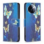 For vivo Y200i 5G / Y38 5G Colored Drawing Pattern Leather Phone Case(Gold Butterfly)