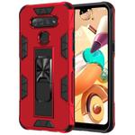 For LG K51 Armor Shockproof TPU + PC Magnetic Protective Case with Invisible Holder(Red)