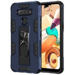 For LG K51 Armor Shockproof TPU + PC Magnetic Protective Case with Invisible Holder(Blue)